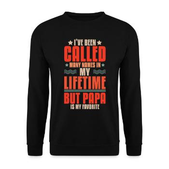 Appelé beaucoup de noms Papa est papa préféré drôle - Sweat-shirt Unisexe - noir - Devant - Alina (178cm) & Michal (187cm)
