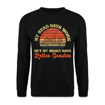Roller Coaster Retro Vintage My - Unisex Pullover - Schwarz - Vorne - Alina (178cm) & Michal (187cm)