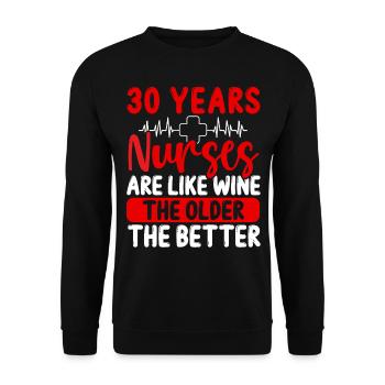 30 ans Infirmière Appreciation Wine 30 Anniversaire - Sweat-shirt Unisexe - noir - Devant - Alina (178cm) & Michal (187cm)