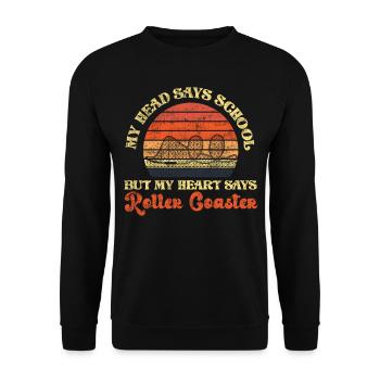 Roller Coaster Retro Vintage My - Unisex Pullover - Schwarz - Vorne - Alina (178cm) & Michal (187cm)