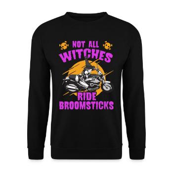 Not All Witches Ride Broomsticks Halloween Witch - Unisex Sweatshirt - black - Front - Alina (178cm) & Michal (187cm)