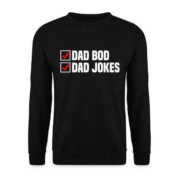 Vatertag Papa Lustige Papa Bod Papa Witze - Unisex Pullover - Schwarz - Vorne - Alina (178cm) & Michal (187cm)