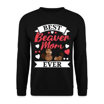 Best Beaver Mom ever Wildlife Animal Dam Na - Unisex Sweatshirt - black - Front - Alina (178cm) & Michal (187cm)