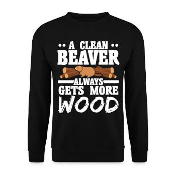 Un castor propre devient de plus en plus animal de bois - Sweat-shirt Unisexe - noir - Devant - Alina (178cm) & Michal (187cm)