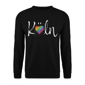 Köln Kölner Kölnerin LGBTQ Community Pride Gay - Unisex Pullover - Schwarz - Vorne - Alina (178cm) & Michal (187cm)