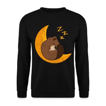 Castor endormi Faune Animal Canada Barrage Nageti - Sweat-shirt Unisexe - noir - Devant - Alina (178cm) & Michal (187cm)