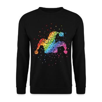 Fool’s Cap Fool Jeck Rainbow Gay - Sweat-shirt Unisexe - noir - Devant - Alina (178cm) & Michal (187cm)