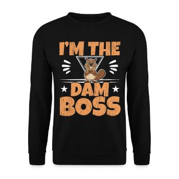 Je suis le patron du barrage faune animal rongeur castor - Sweat-shirt Unisexe - noir - Devant - Alina (178cm) & Michal (187cm)