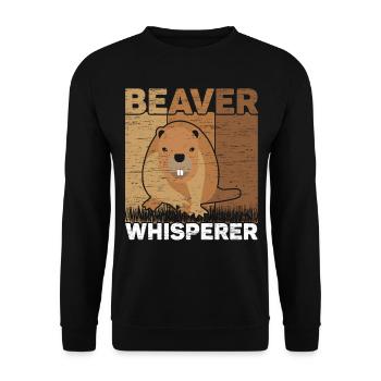 Beaver Whisperer Wildlife Animal Canada Dam Rodent - Unisex Sweatshirt - black - Front - Alina (178cm) & Michal (187cm)