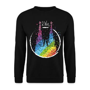 Köln Pride Kölner Dom Regenbogen Community - Unisex Pullover - Schwarz - Vorne - Alina (178cm) & Michal (187cm)