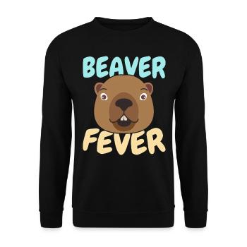 Beaver Fever Wildlife Canada Dam Rodent - Unisex Sweatshirt - black - Front - Alina (178cm) & Michal (187cm)