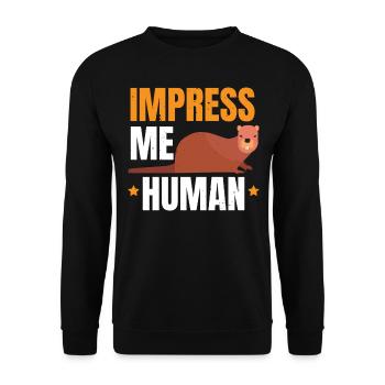 Impress Me Human Wild Animal Animal Dam Nagetie - Sweat-shirt Unisexe - noir - Devant - Alina (178cm) & Michal (187cm)