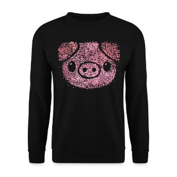 Cochon Cochon Cochon Costume De Porc Carnaval de Remplacement - Sweat-shirt Unisexe - noir - Devant - Alina (178cm) & Michal (187cm)