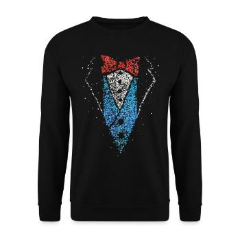 Smoking Anzug Kostümersatz 5. Jahreszeit Fasching - Unisex Pullover - Schwarz - Vorne - Alina (178cm) & Michal (187cm)