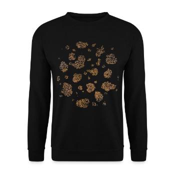 Vache Vache Taches Modèle de Vache Costume Remplacement Carnaval - Sweat-shirt Unisexe - noir - Devant - Alina (178cm) & Michal (187cm)
