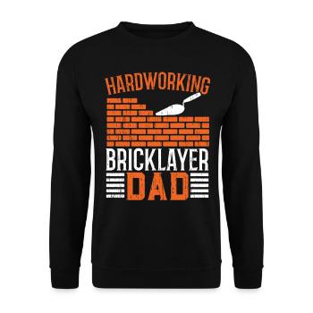 Hardworking Bricklayer Papa Masonwork Father's Day - Unisex Sweatshirt - black - Front - Alina (178cm) & Michal (187cm)