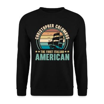 Columbus Day Navigator Ship Christopher Columbus - Unisex Sweatshirt - black - Front - Alina (178cm) & Michal (187cm)