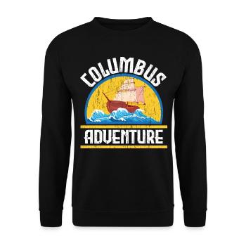 Kolumbus-Abenteuer USA Amerika Kolumbus-Tag - Unisex Pullover - Schwarz - Vorne - Alina (178cm) & Michal (187cm)