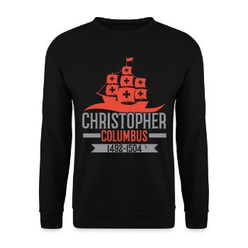 Kolumbus-Tag-Navigator-Schiff Christoph Kolumbus - Unisex Pullover - Schwarz - Vorne - Alina (178cm) & Michal (187cm)