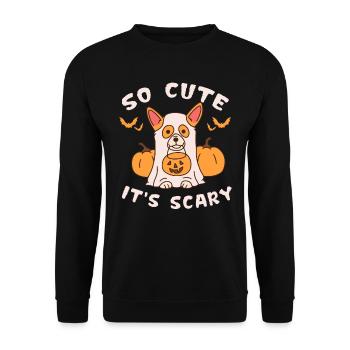 Cute Dog Halloween Outfit So Cute It's Scary - Unisex Sweatshirt - black - Front - Alina (178cm) & Michal (187cm)