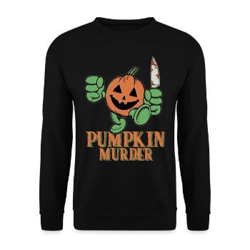 Greepy Pumpkin Murder Halloween Costume - Unisex Sweatshirt - black - Front - Alina (178cm) & Michal (187cm)