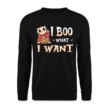 I Boo what i want Cat Funny Halloween Costume - Unisex Sweatshirt - black - Front - Alina (178cm) & Michal (187cm)