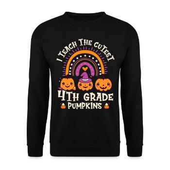 Halloween I Teach The Cutest 4th Grade Pumpkins - Unisex Sweatshirt - black - Front - Alina (178cm) & Michal (187cm)
