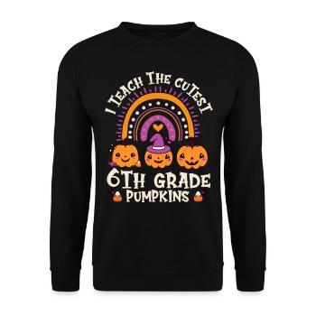 Halloween J’enseigne les citrouilles les plus mignonnes de 6e année - Sweat-shirt Unisexe - noir - Devant - Alina (178cm) & Michal (187cm)
