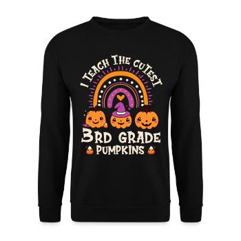 Halloween I Teach The Cutest 3rd Grade Pumpkins - Unisex Sweatshirt - black - Front - Alina (178cm) & Michal (187cm)