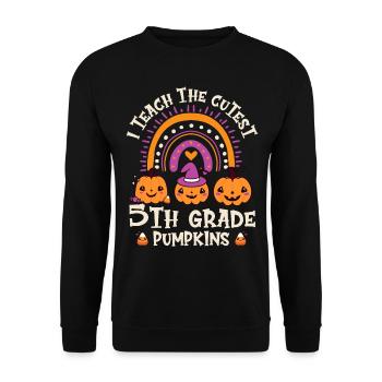 Greepy Pumpkin Murder Halloween Costume - Unisex Sweatshirt - black - Front - Alina (178cm) & Michal (187cm)