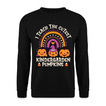 Halloween I Teach The Cutest Children's Garden Pumpkins - Unisex Sweatshirt - black - Front - Alina (178cm) & Michal (187cm)