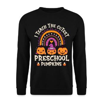 Halloween I Teach The Cutest Preschool Pumpkins - Unisex Sweatshirt - black - Front - Alina (178cm) & Michal (187cm)
