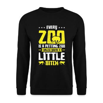 Zoowärter Streicheln von Wildtieren Zoowärter - Unisex Pullover - Schwarz - Vorne - Alina (178cm) & Michal (187cm)