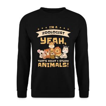 Zoologist Wildlife Nature Studying Zoo Animals - Unisex Sweatshirt - black - Front - Alina (178cm) & Michal (187cm)
