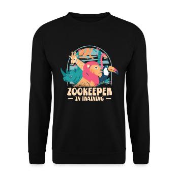 Zoowärterausbildung Zootier Wildtiere Tierpflege - Unisex Pullover - Schwarz - Vorne - Alina (178cm) & Michal (187cm)