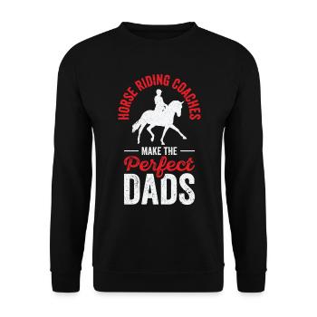 Reiten Reitlehrer Perfekter Vater Sporttrainer - Unisex Pullover - Schwarz - Vorne - Alina (178cm) & Michal (187cm)