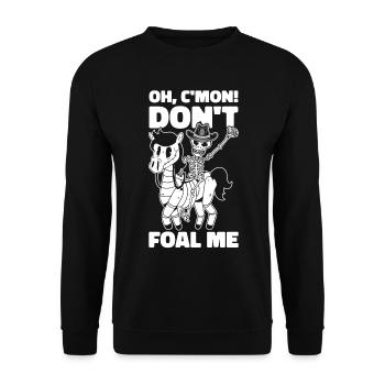 Halloween Cowboy Skeleton Foal Riding - Sweat-shirt Unisexe - noir - Devant - Alina (178cm) & Michal (187cm)