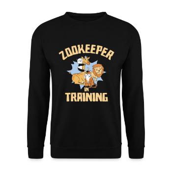 Formation de gardien de zoo Animaux de zoo Faune Soins aux animaux - Sweat-shirt Unisexe - noir - Devant - Alina (178cm) & Michal (187cm)