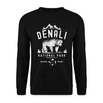 Alaska Tshirt Hommes Femmes Enfants USA Pôle Nord - Sweat-shirt Unisexe - noir - Devant - Alina (178cm) & Michal (187cm)