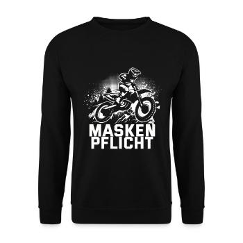 Motocross Geschenk Für Enduro Supermoto Dirt Bike - Unisex Pullover - Schwarz - Vorne - Alina (178cm) & Michal (187cm)