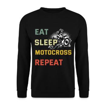 Motocross Tshirt Für Herren Damen Enduro Supermoto - Unisex Pullover - Schwarz - Vorne - Alina (178cm) & Michal (187cm)