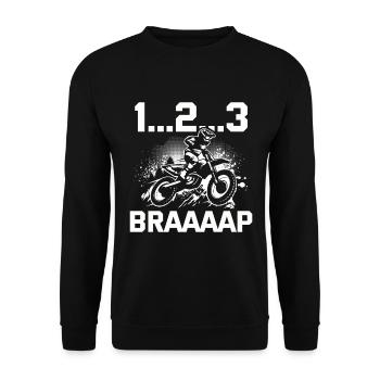 Motocross Geschenk Für Enduro Supermoto Dirt Bike - Unisex Pullover - Schwarz - Vorne - Alina (178cm) & Michal (187cm)