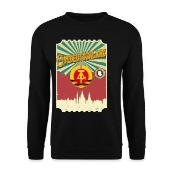 Ostdeutschland Geschenk Osten Ossi DDR Ostalgie - Unisex Pullover - Schwarz - Vorne - Alina (178cm) & Michal (187cm)