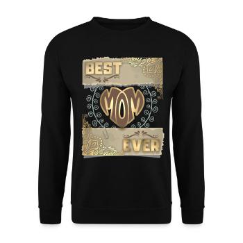 Best-Mom-Ever, Spruch Muttertag, Typografie - Unisex Pullover - Schwarz - Vorne - Alina (178cm) & Michal (187cm)