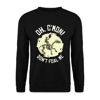 Halloween Cowboy Skeleton Foal Riding - Sweat-shirt Unisexe - noir - Devant - Alina (178cm) & Michal (187cm)