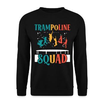 Trampolin Kader Springen Trampoliner Trampolinspri - Unisex Pullover - Schwarz - Vorne - Alina (178cm) & Michal (187cm)