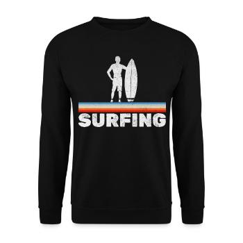 Surfeur Man Surfer - Sweat-shirt Unisexe - noir - Devant - Alina (178cm) & Michal (187cm)