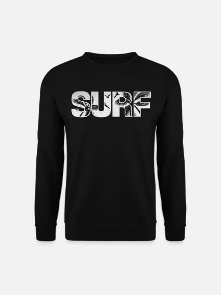 Surf Beach And Palm Trees - Unisex Sweatshirt - black