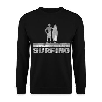 Surfeur Man Surfer - Sweat-shirt Unisexe - noir - Devant - Alina (178cm) & Michal (187cm)