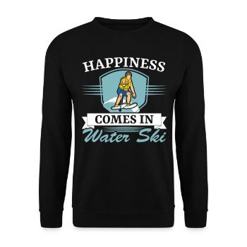Happiness comes in waterskiing Waterskiing - Unisex Sweatshirt - black - Front - Alina (178cm) & Michal (187cm)